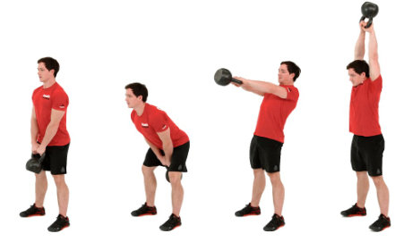 Cómo se hace el kettlebell swing americano